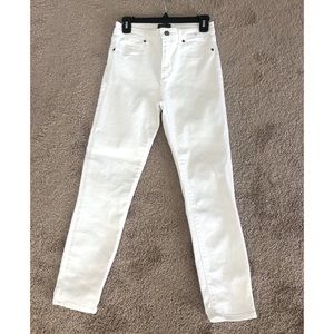Abercrombie & Fitch, High Rise Super Skinny Ankle Jeans, White, Size 27 Short